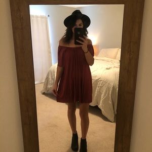 Off The Shoulder Flowy, Mini Dress